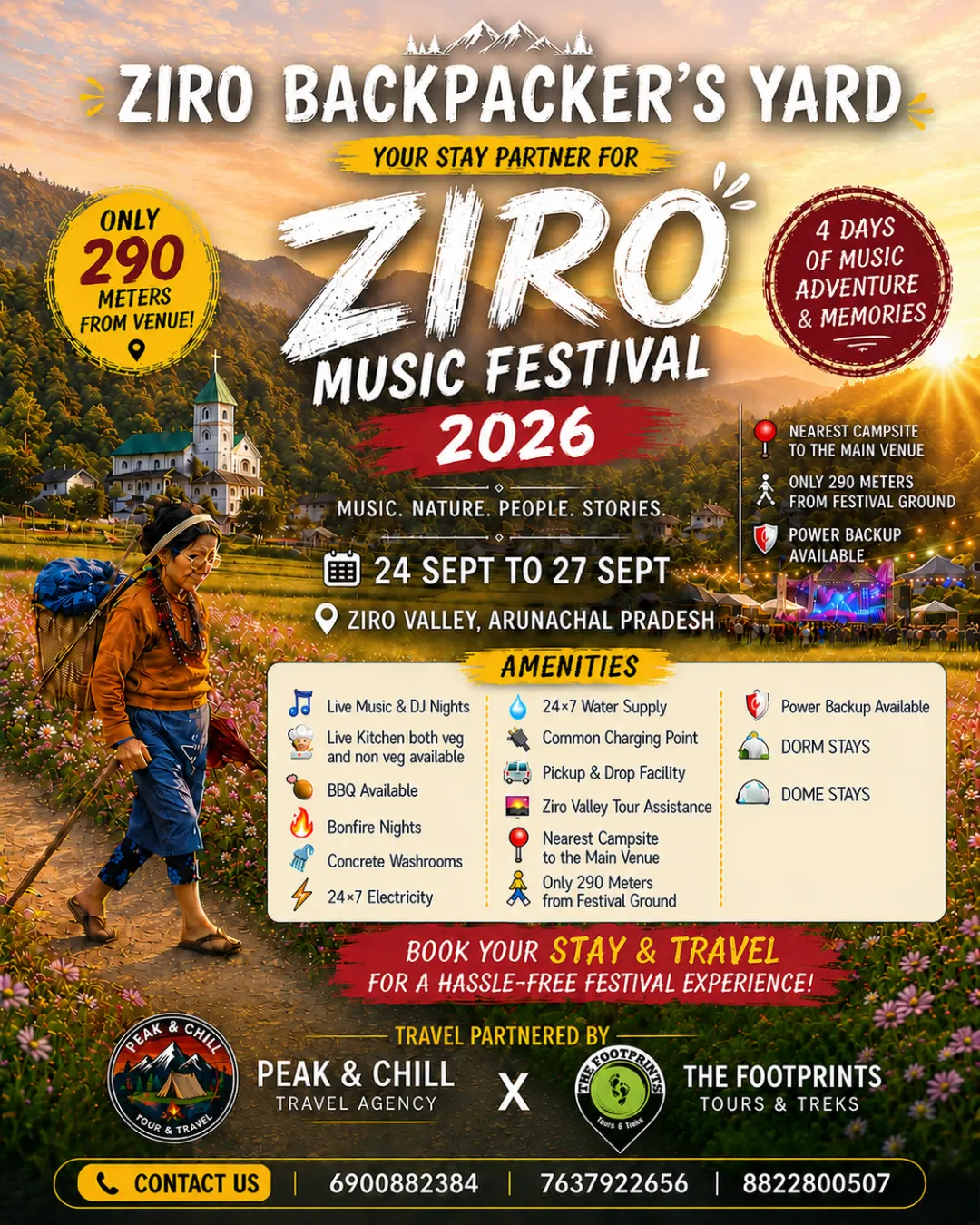 Ziro Backpacker's Yard, campsite 290 m from the Ziro Music Festival 2026 venue, Arunachal Pradesh